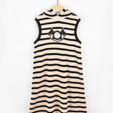 שמלת פסים עם קפוצ'ון - אבן