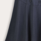 חצאית ג'רסי בשילוב כפתורים - נייבי