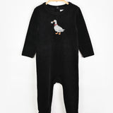 בייביגרו קטיפה רקמת ברווז - שחור