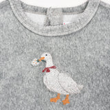 בייביגרו קטיפה רקמת ברווז - אפור