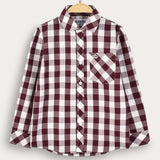 חולצת חיידר מכופתרת - בורדו