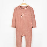 בייביגרו קטיפה עם רקמה - ורוד