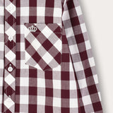 חולצת חיידר מכופתרת - בורדו