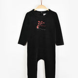 בייביגרו קטיפה עם רקמה - שחור