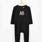 בייביגרו קטיפה רקמת דובים - שחור