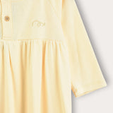 Rivet dress with buttons - yellow