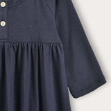 Rivet dress with buttons - Navy