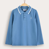 Polo shirt with collar - blue