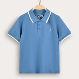 Polo shirt with collar - blue