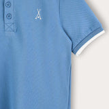 Polo shirt with collar - blue