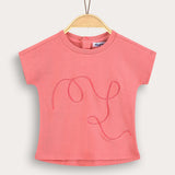 Baby shirt with embroidery - pink