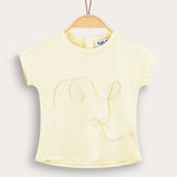 Baby shirt with embroidery - yellow