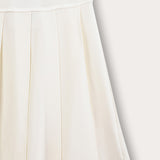 חצאית קפלים מדוגמת - שמנת