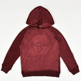 חולצת קטיפה עם קפוצ'ון - בורדו