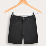 Drill Shorts with Pockets - Black