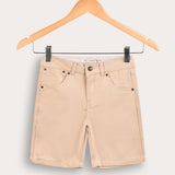 מכנסי שורטס דריל עם כיסים - בז'