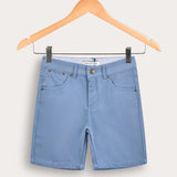 Drill Shorts with Pockets - Blue