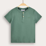 Rivet shirt with buttons - green