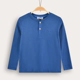 Rivet shirt with buttons - blue