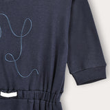 שמלת ריב עם רקמה - נייבי