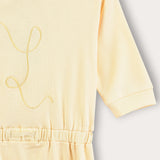 Rivet dress with embroidery - yellow