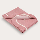 Blanket with crochet trims - red