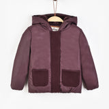 מעיל קפוצ'ון עם כיסים - בורדו