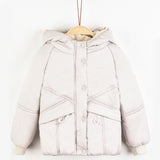 מעיל נפוח עם כיסים - אבן