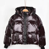 מעיל נפוח עם קפוצ'ון - בורדו