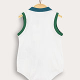 Tropical Rib Baby Overalls - Cream