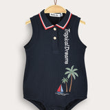 Baby Reeve Tropical Overalls - Navy