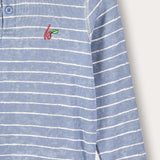 Striped shirt with embroidery - blue
