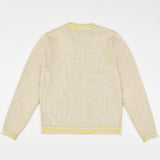 Knitted shirt with inscription - beige