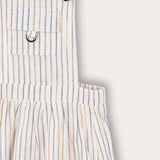 סרפן פסים עם כתפיות - לבן