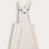 סרפן פסים עם כתפיות - לבן