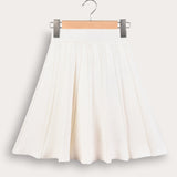 Pleated knit skirt - white