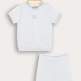 סט בייבי סריג - תכלת