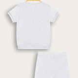 סט בייבי סריג - תכלת