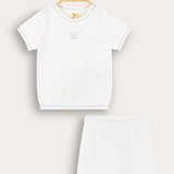 סט בייבי סריג - לבן