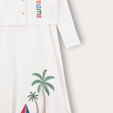 Reeve dress combined with cardigan - cream