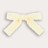 Crochet bow tie pin - yellow