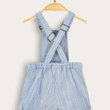 אוברול פסים עם כתפיות - תכלת