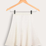 Flared knit skirt - cream