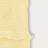 אוברול סריג עם רקמה - צהוב