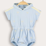 Sporty overalls with hood - light blue