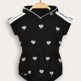 Sporty overalls with hood - black