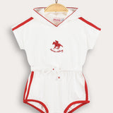 Sporty overalls with hood - white