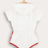 Sporty overalls with hood - white