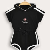 אוברול ספורטיבי עם קפוצ'ון - שחור