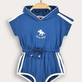 Sporty overalls with a hood - Royal